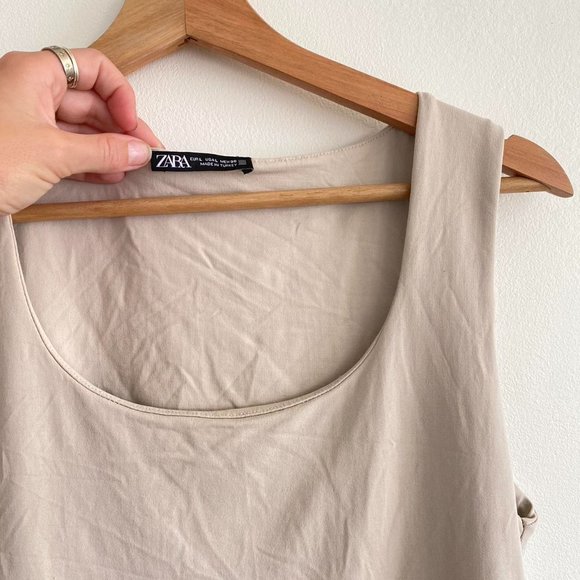 Zara Nude Square Neck Tank - Picture 4 of 6